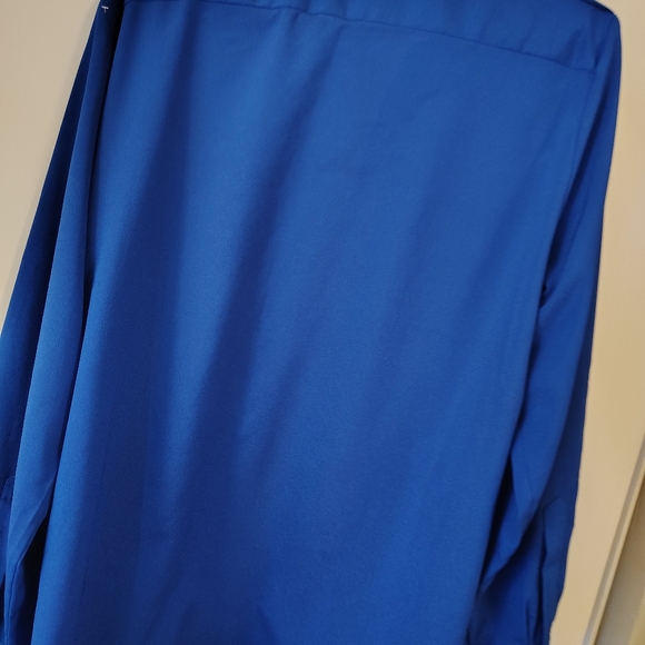 Royal blue Calvin Klein XL button down classy professional contemporary top - Picture 6 of 7